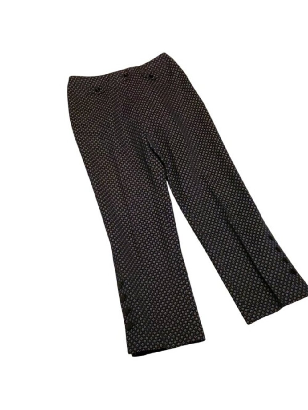 Juliana Collezione Womens 4 Navy Blue Geometric Pattern Ankle Pants Trousers